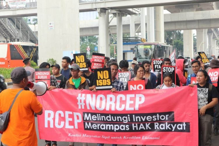 Koalisi Masyarakat Sipil untuk Keadilan Ekonom di  Sekretariat ASEAN (23/8).