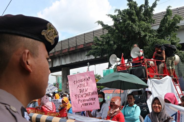 Aksi Buruh di depan Kedubes Korea Selatan 20 Maret 2019 (IGJ)